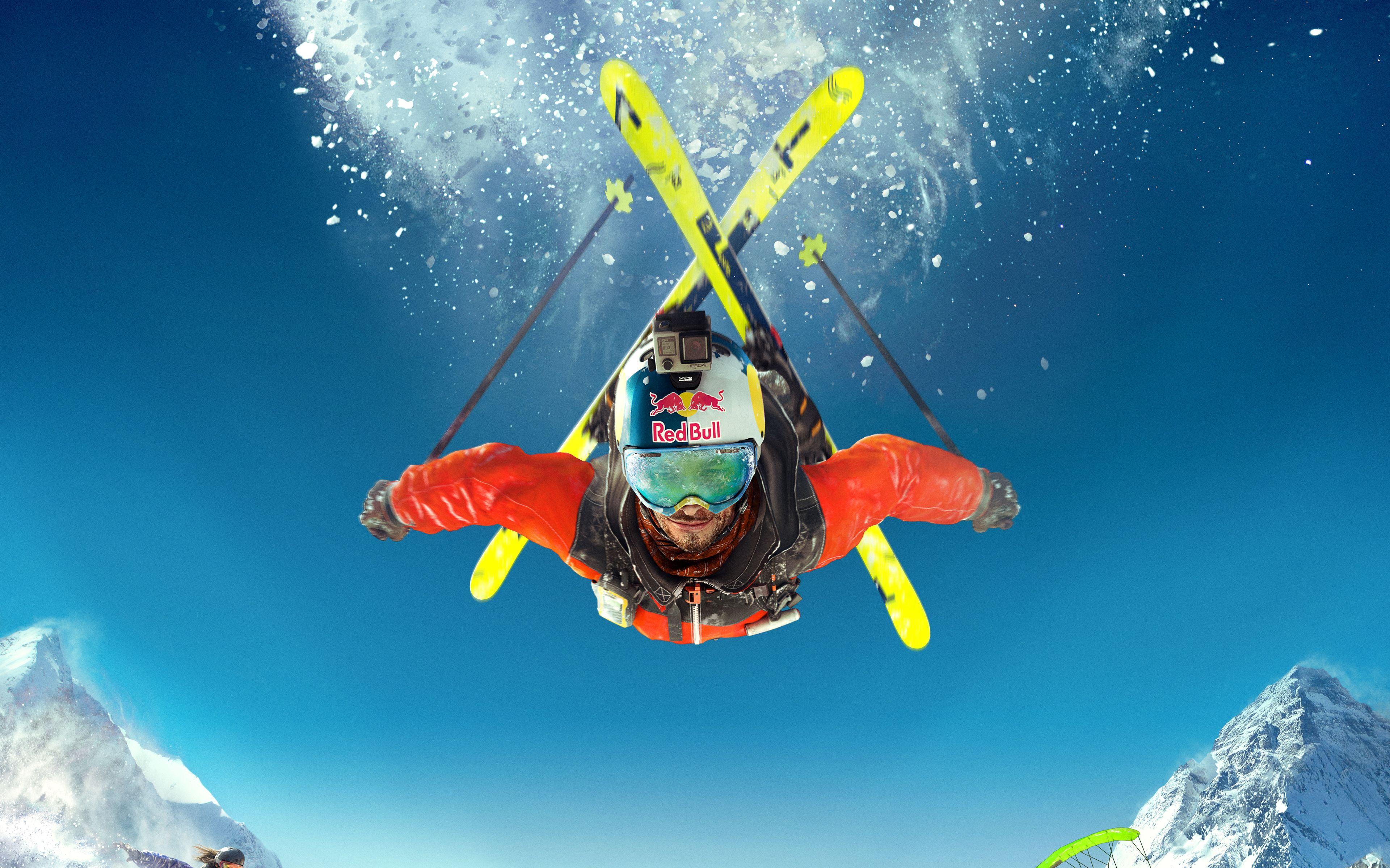 3840x2400 Skiing ski winter snow sports mountain wallpaperx2400