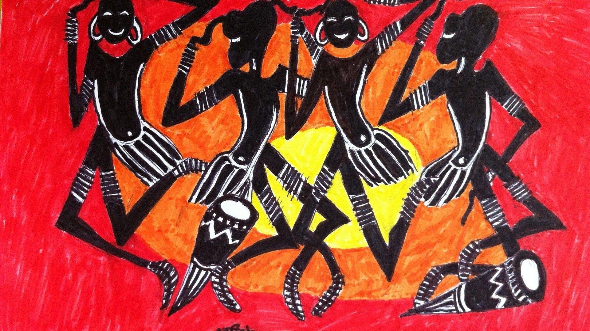 1920x1080 African Paintings Wallpaper