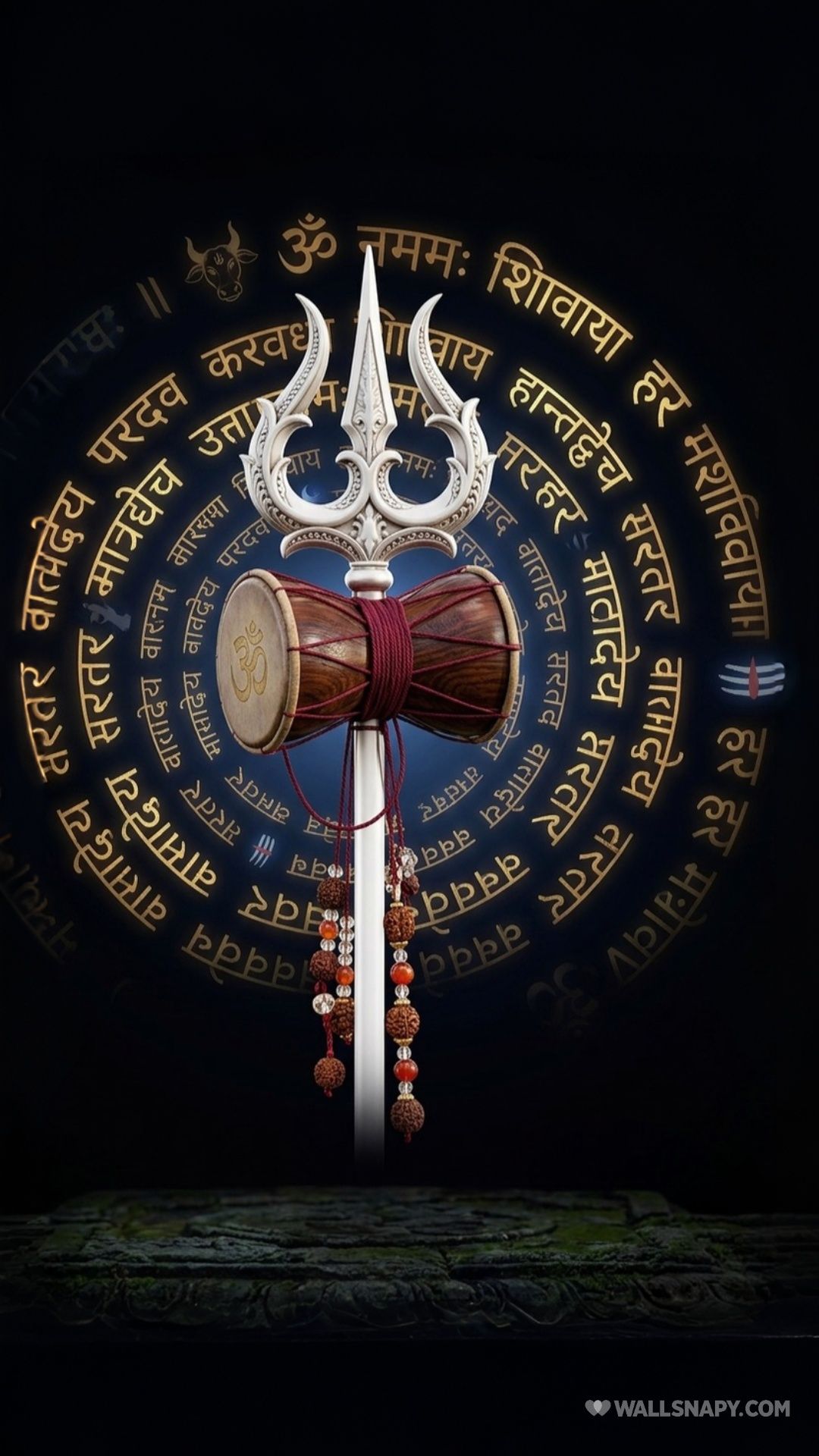 1080x1920 Silver trishul damru mobile wallpaper hd