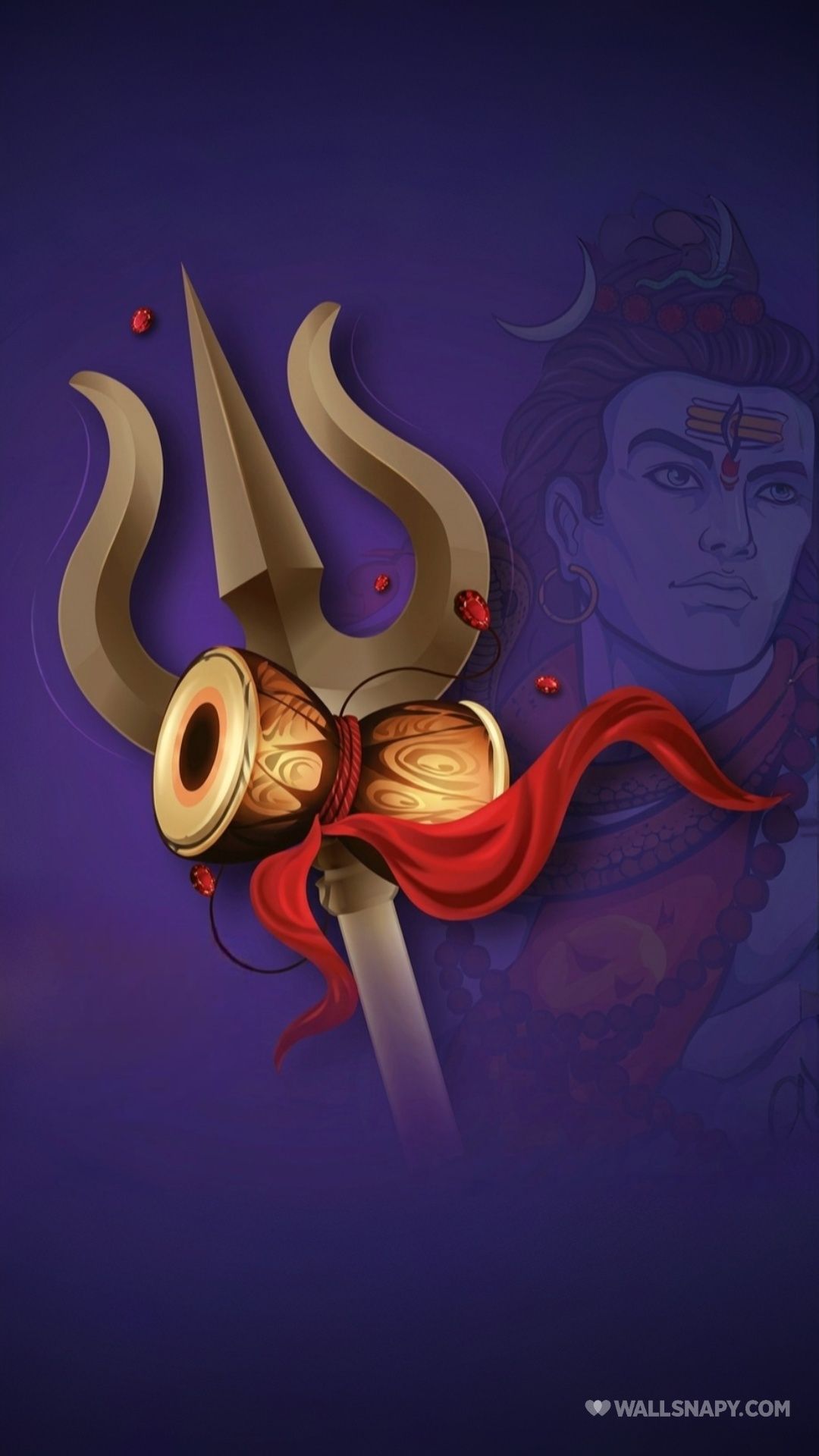 1080x1920 Shiva trishul damru mobile sticker 4k hd
