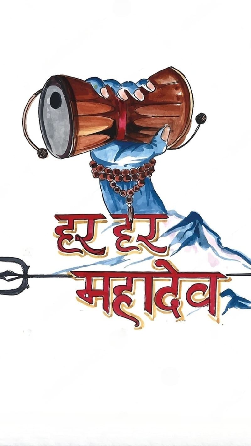 800x1422 Har Har Mahadev Ka, Painting Art, lord shiva, trishul, HD phone wallpaper