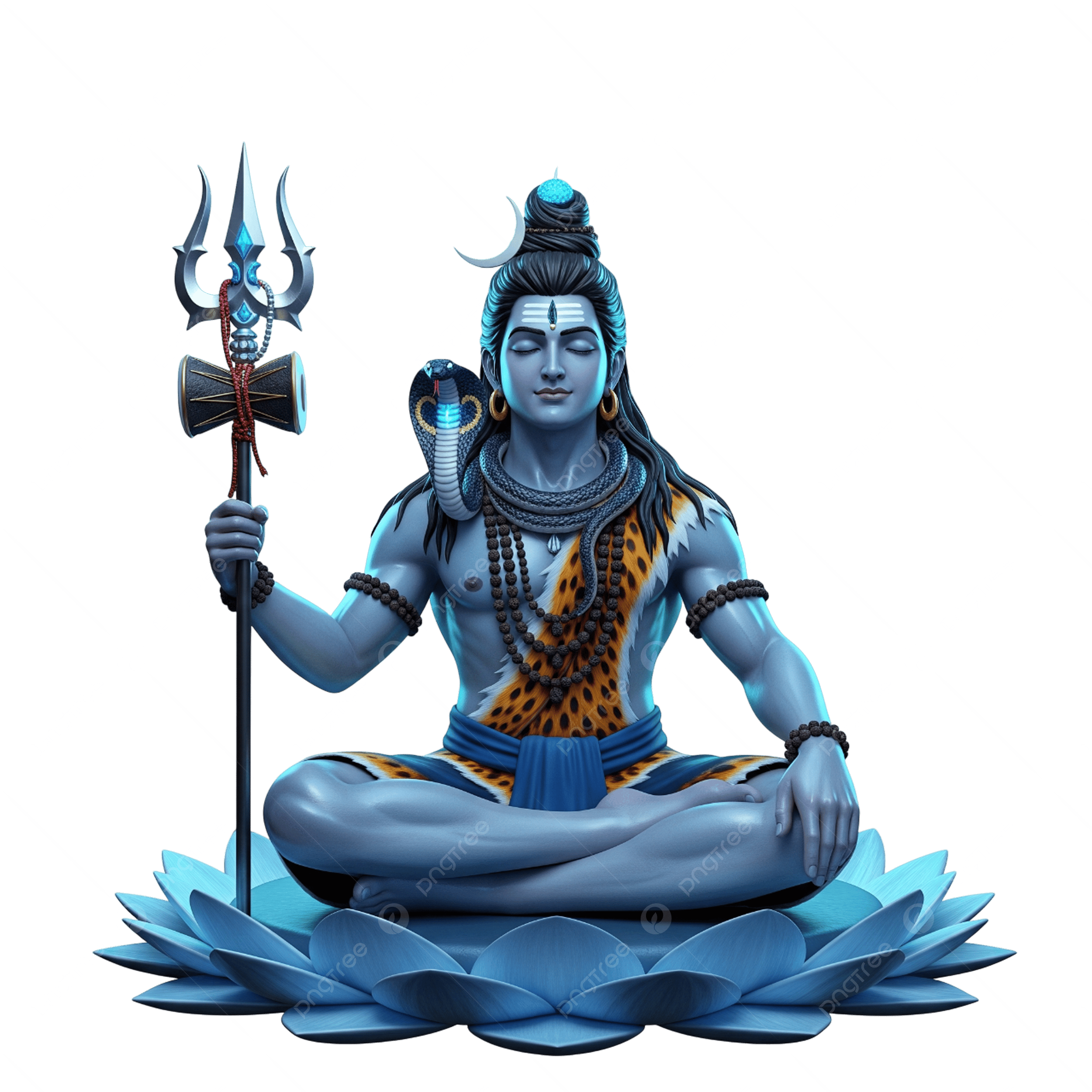 2500x2500 Meditative Lord Shiva Sitting On Blue Lotus Holding Trishul And Damru In Divine Form, Meditative Lord Shiva, Sitting On Blue Lotus, Holding Trishul PNG Transparent Image and Clipart for Free Download