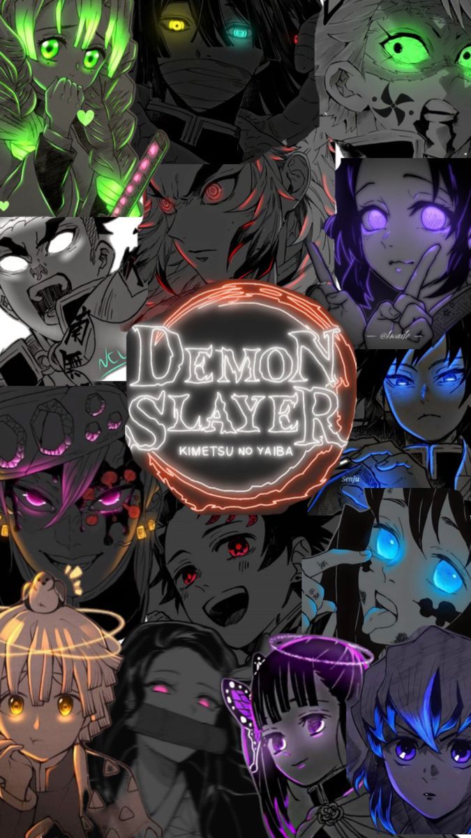 675x1200 Demon slayer neon. Foto do goku, Padrões de pintura de parede, fofo