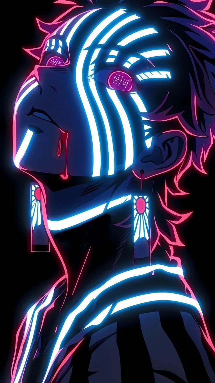 736x1308 Akasa 4k wallpaper. Demon slayer neon, Akaza wallpaper iphone, Demon slayer wallpaper