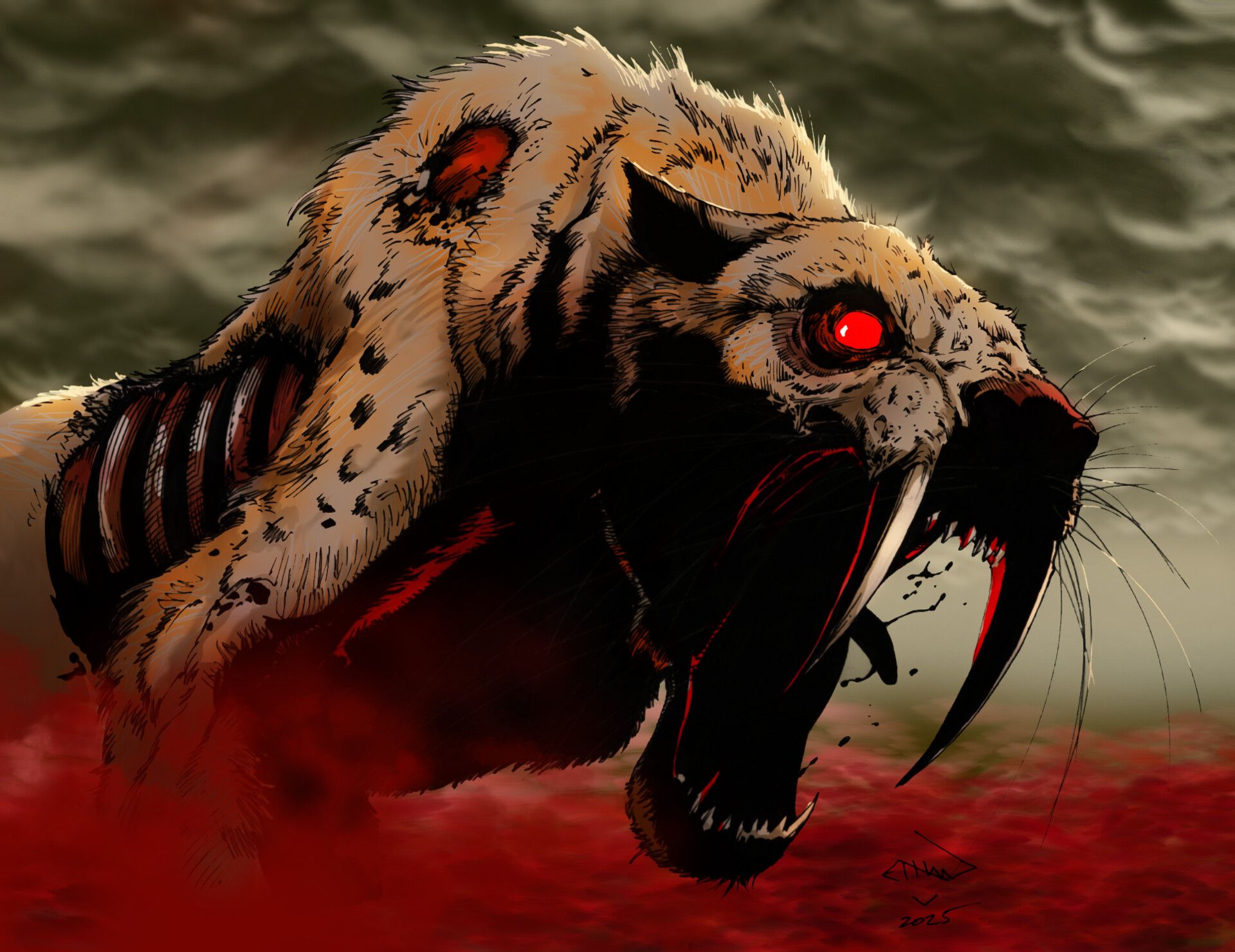 1920x1481 Fan Coloring Van Sciver Smilodon