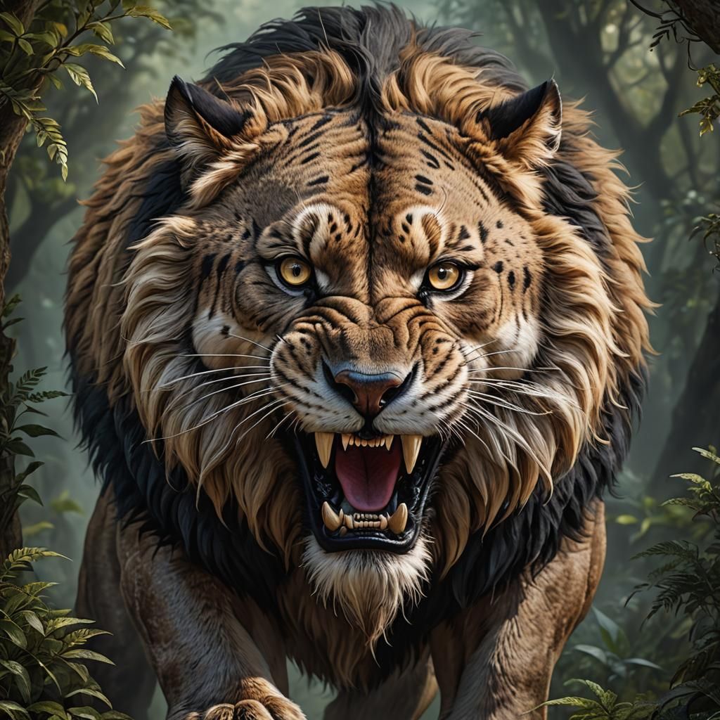 1024x1024 Smilodon Prompt Fail Smilodon with Long Teeth: De