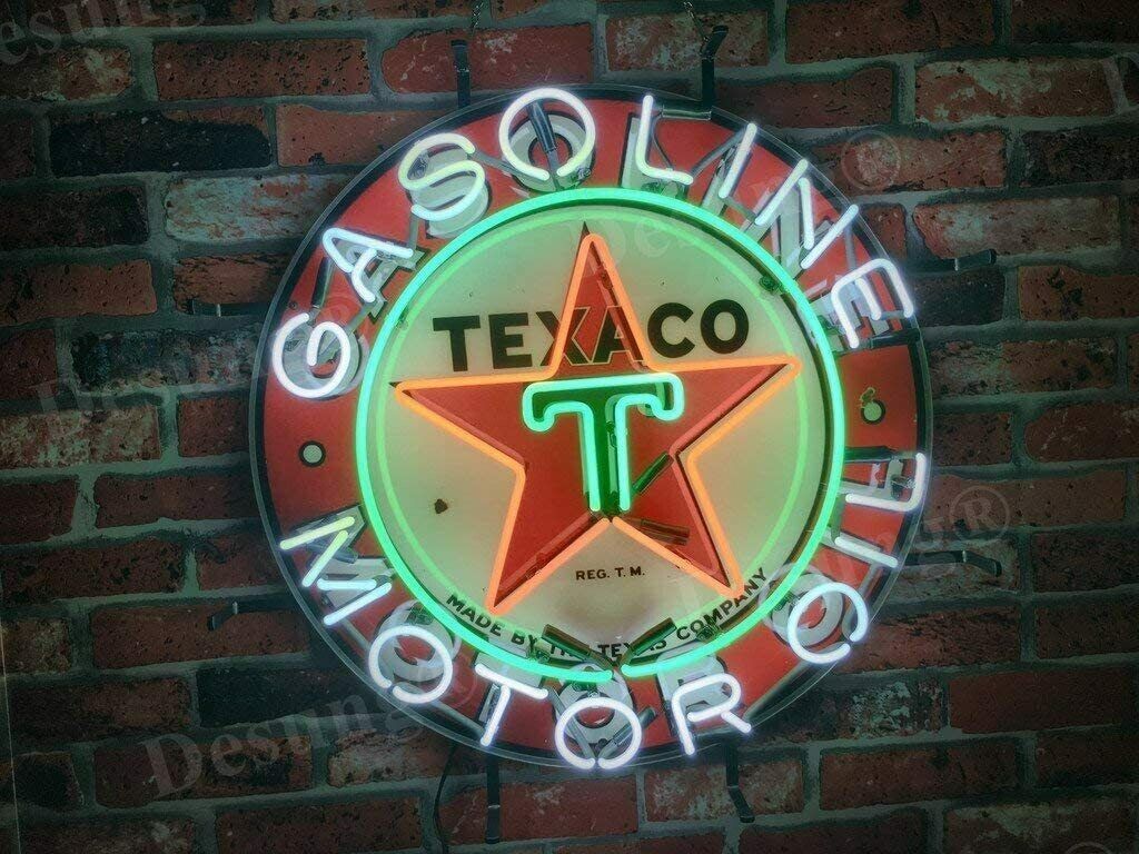 1024x768 Texaco Gasoline Motor Oil Gas Station 24x24 Neon Sign Lamp HD Vivid Beer EY