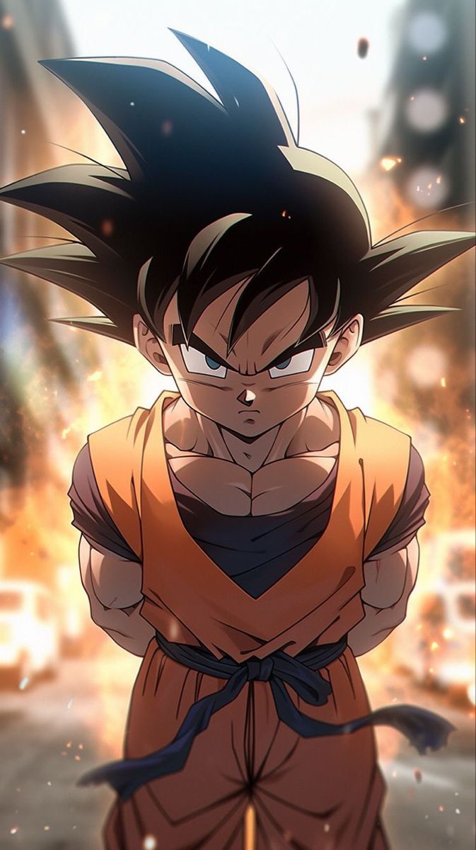 673x1200 Little son Goku HD wallpaper