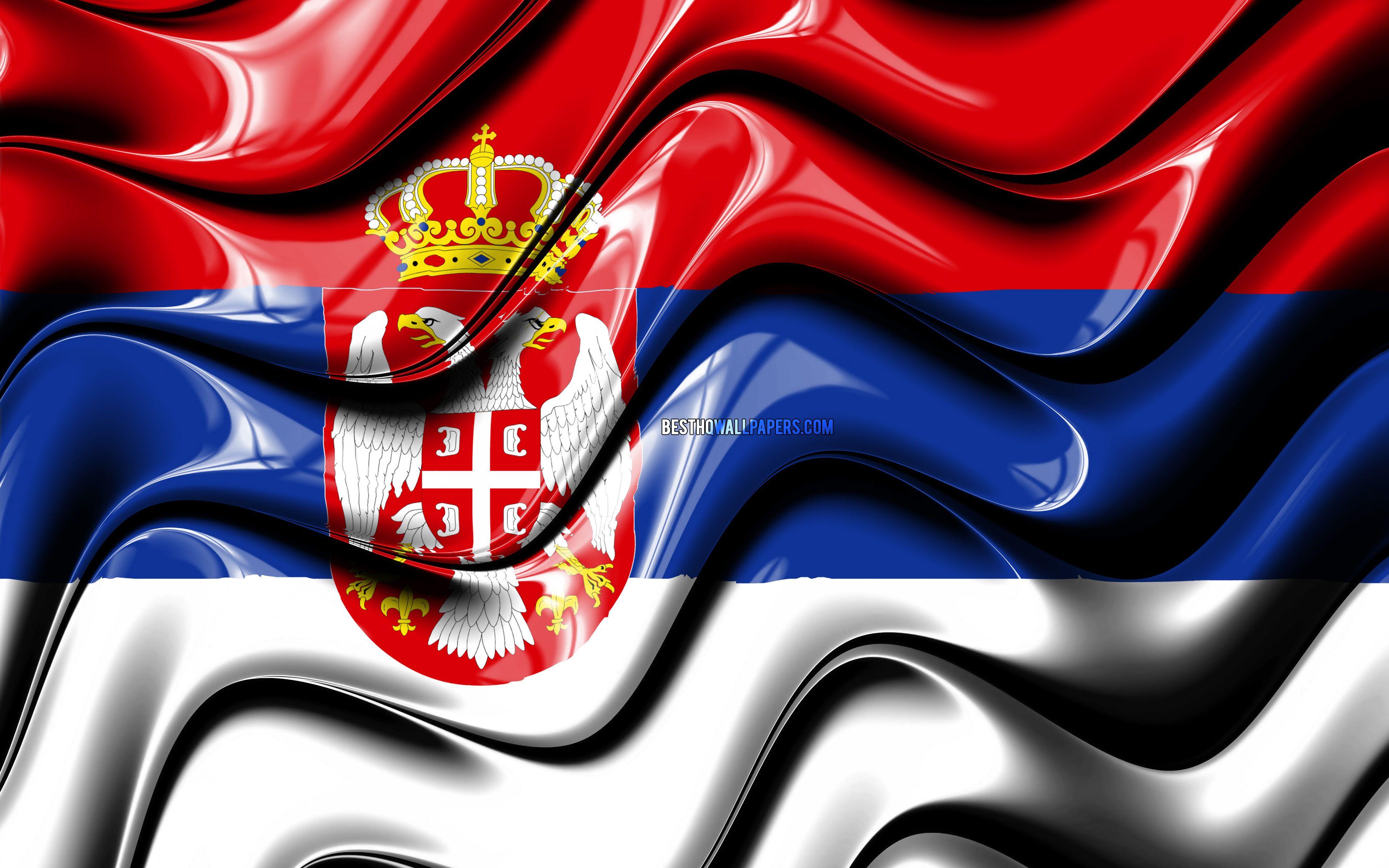 3840x2400 Download wallpaper Serbian flag, 4k, Europe, national symbols