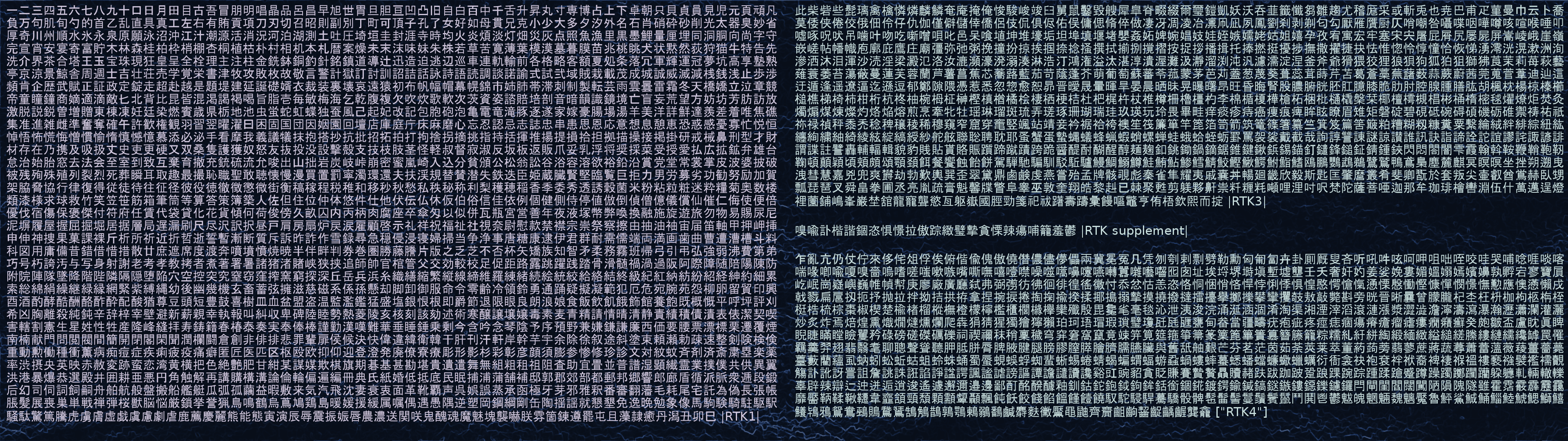 3840x1080 Charts Chinese Characters Writing