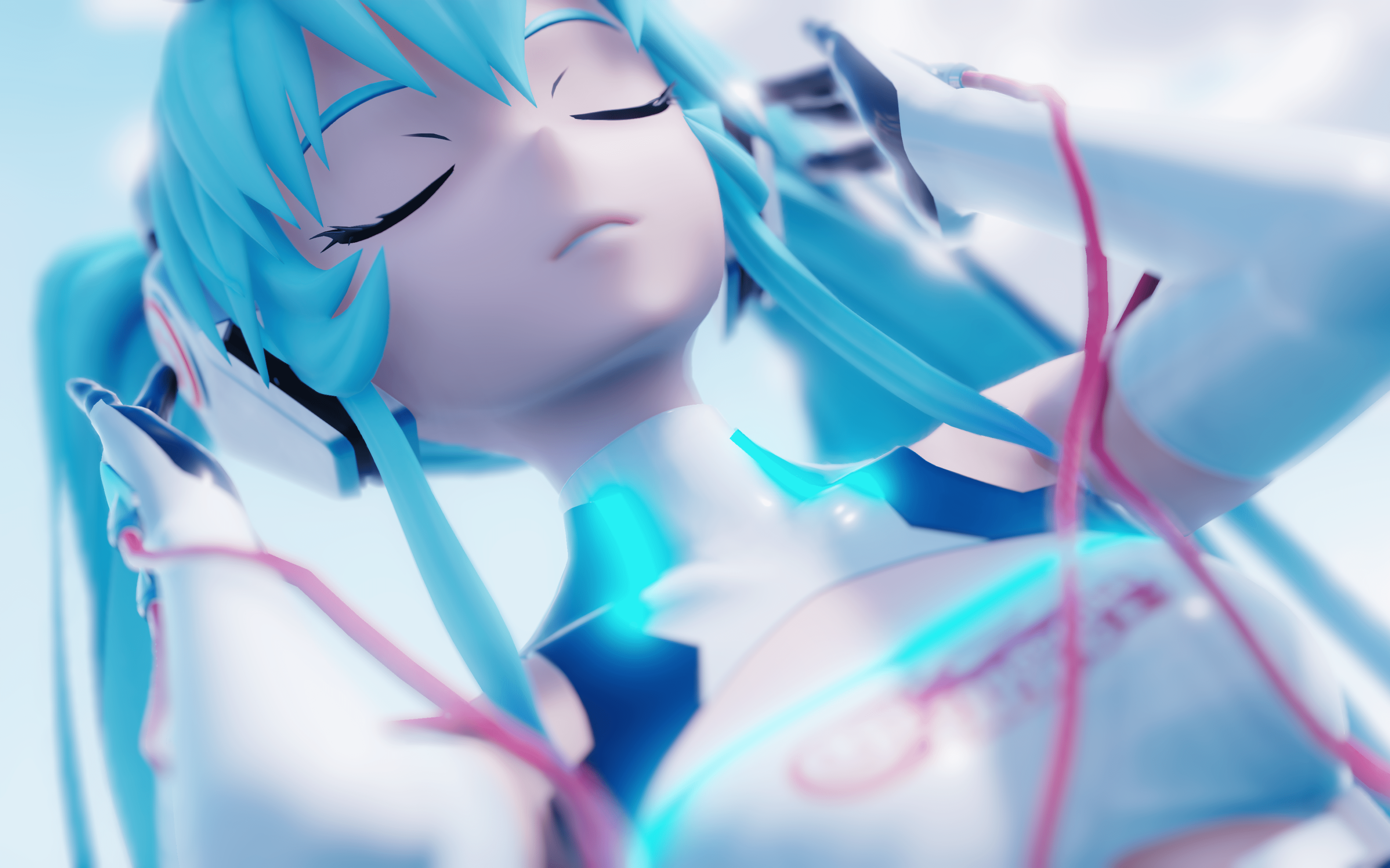 3840x2400 Download wallpaper 4k, Hatsune Miku, 3D art, manga, Vocaloid