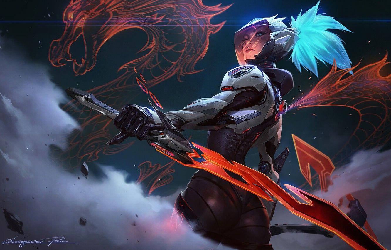 1332x850 Wallpaper girl, Akali, League Of Legends image for desktop, section игры