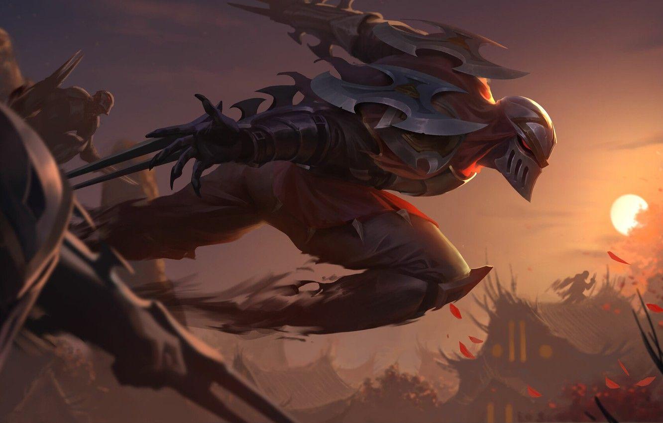 1332x850 Wallpaper the evening, League Of Legends, Zed, ninja image for desktop, section игры