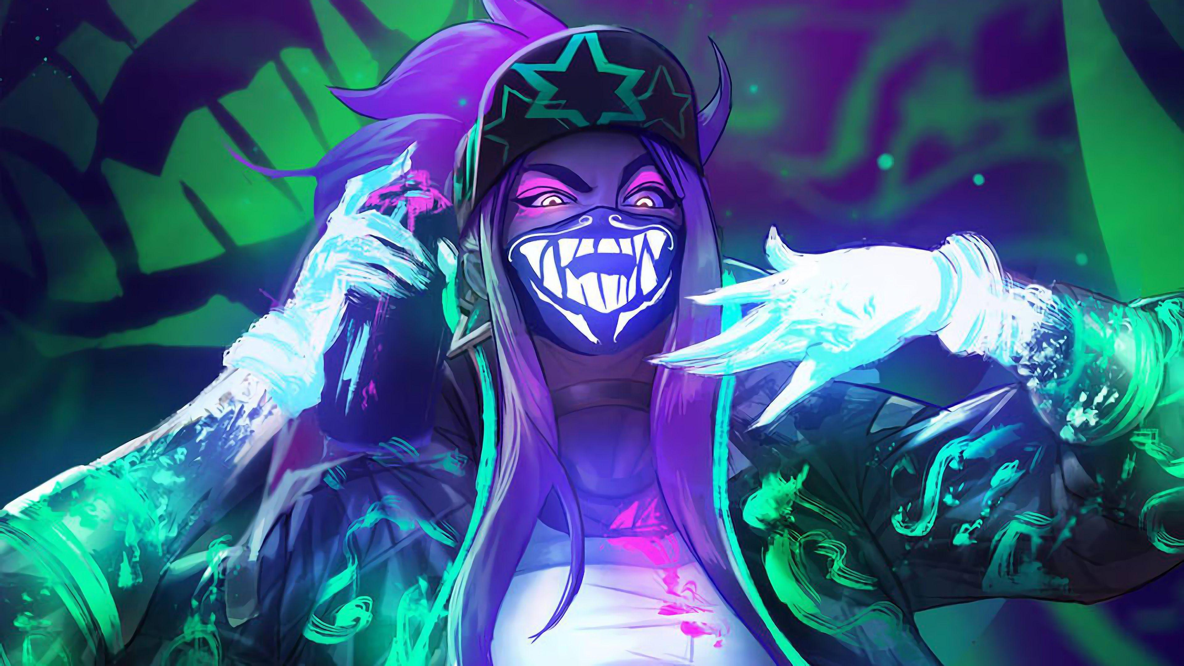 3840x2160 Wallpaper 4k K DA Neon Akali League Of Legends LoL Lol Wallpaper