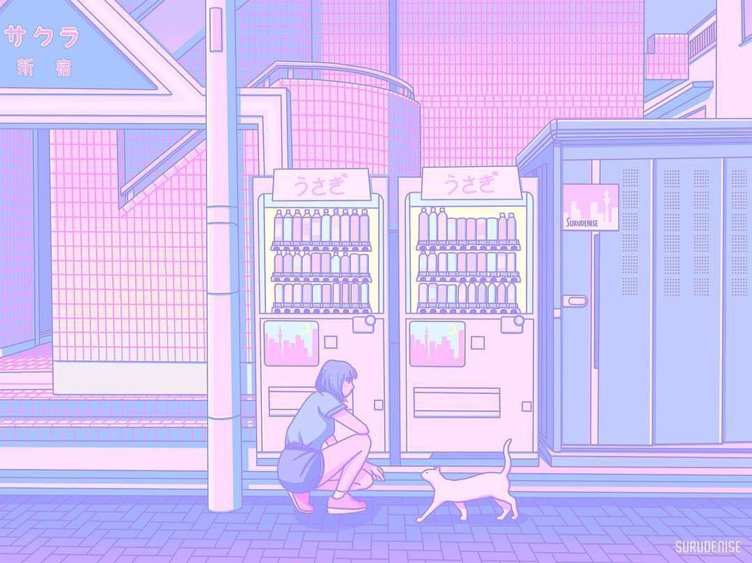 Pc anime aesthetic purple HD wallpaper