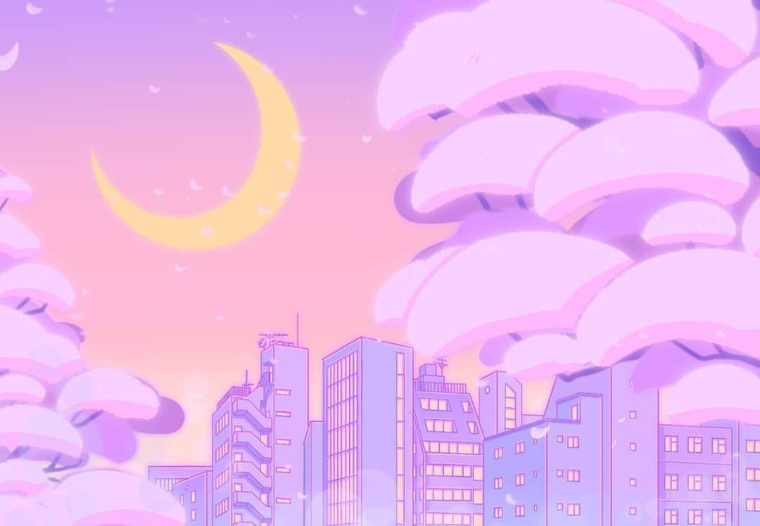 pastel purple aesthetic wallpaper desktop anime