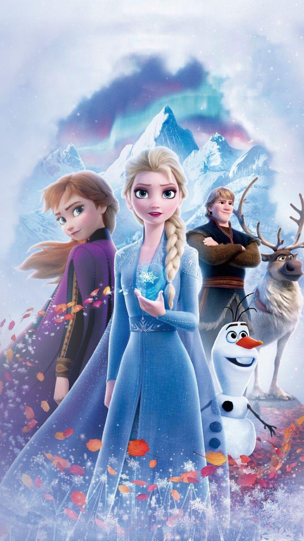 1242x2208 Frozen Poster Disney Film Winter Anime Art Wallpaper