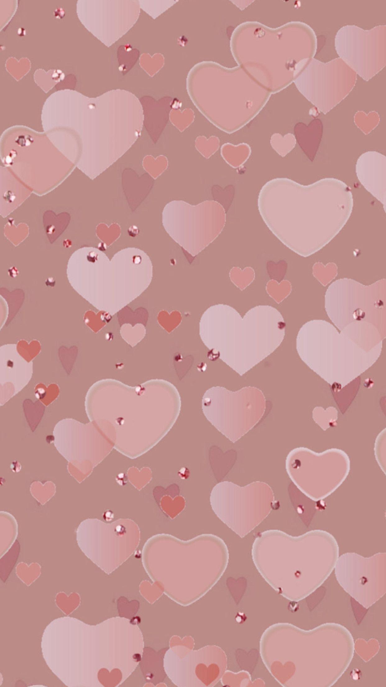 1242x2208 Pink Heart Wallpaper