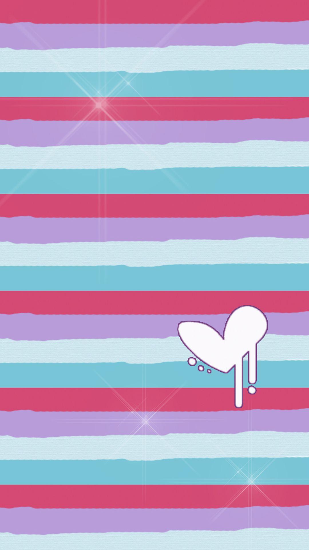 1080x1920 Cute hearts and stripes iPhone6s wallpaper