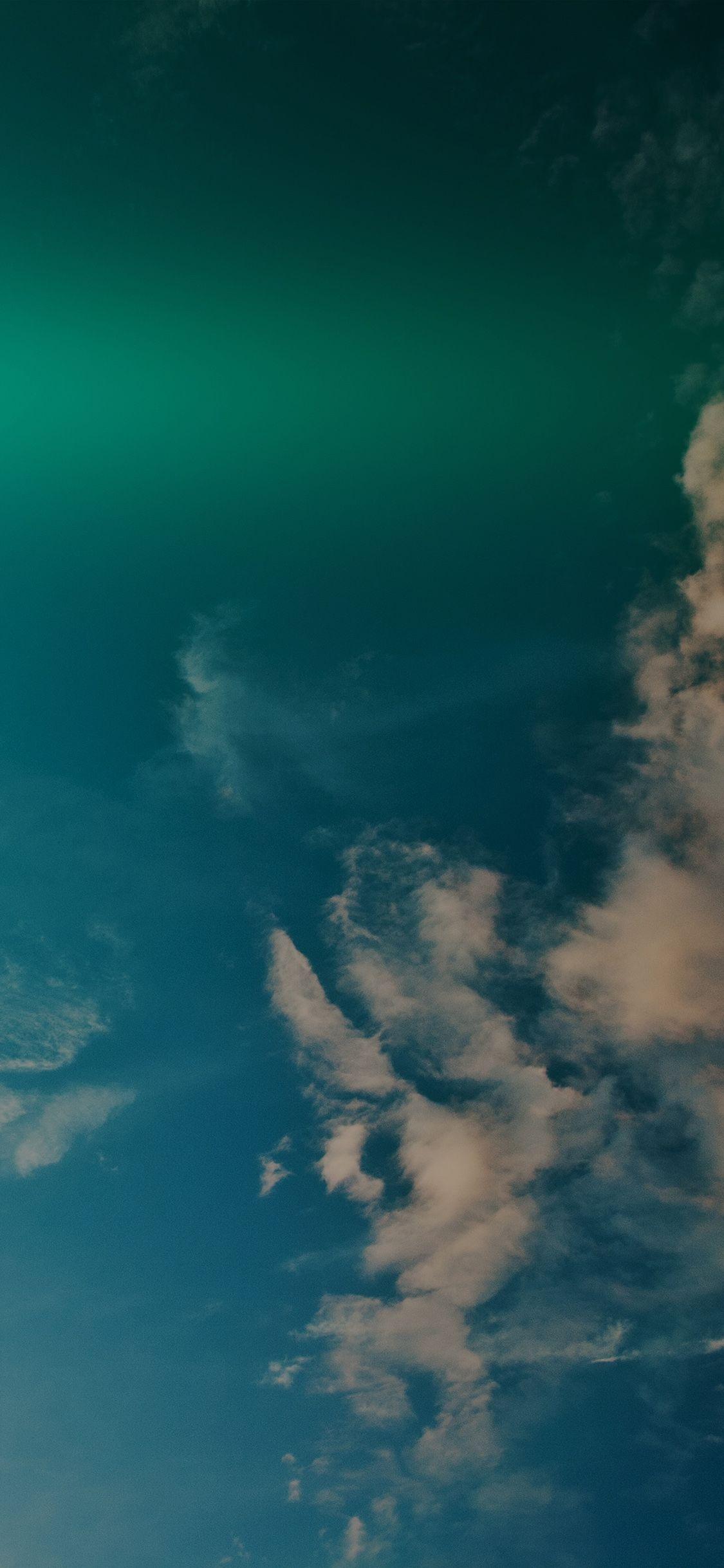 1125x2436 iPhone X wallpaper. sky blue green cloud sunny clear nature flare dark