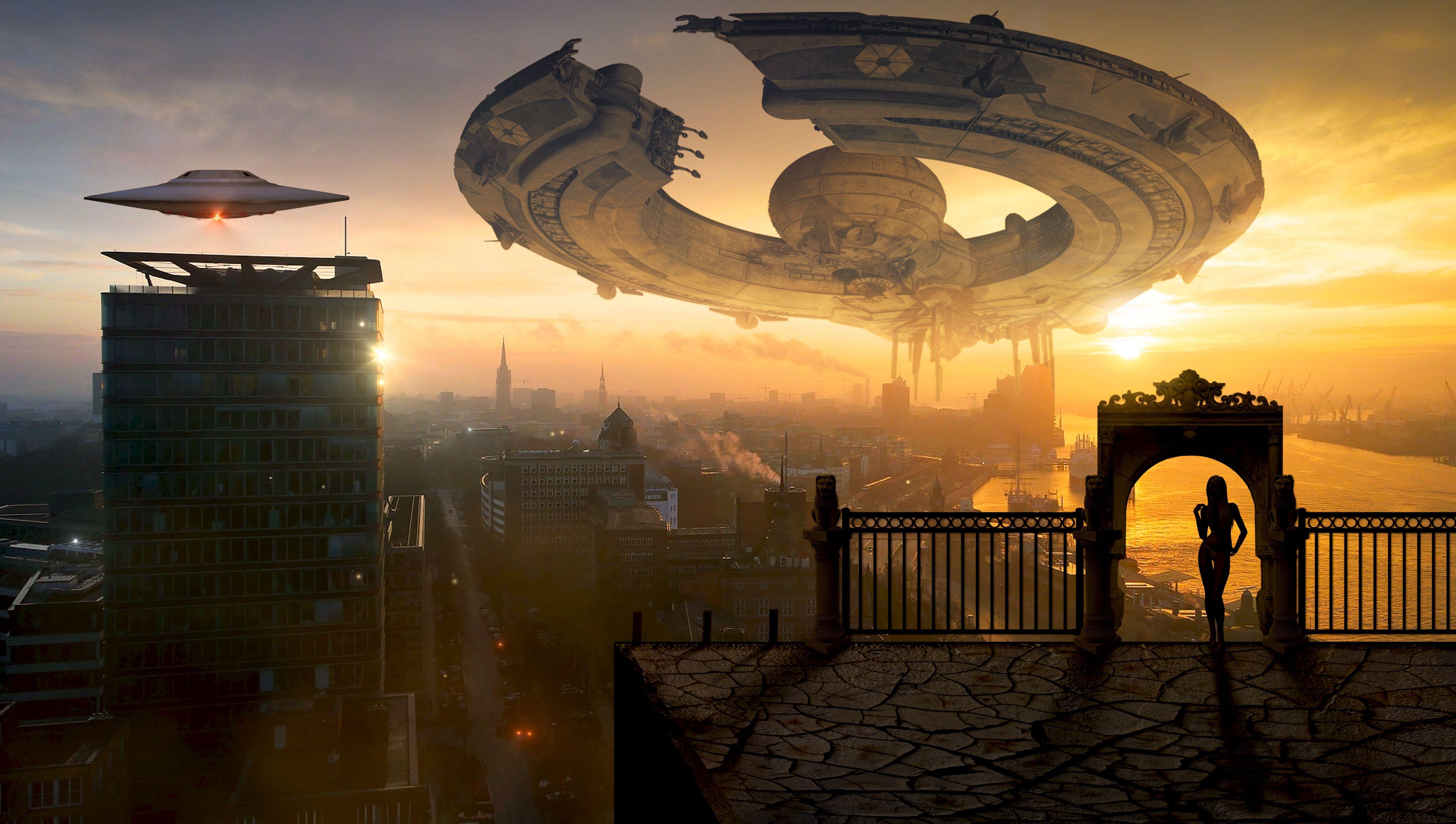 5000x2830 Space Ship Fantasy Scifi World 5k, HD Artist, 4k Wallpaper