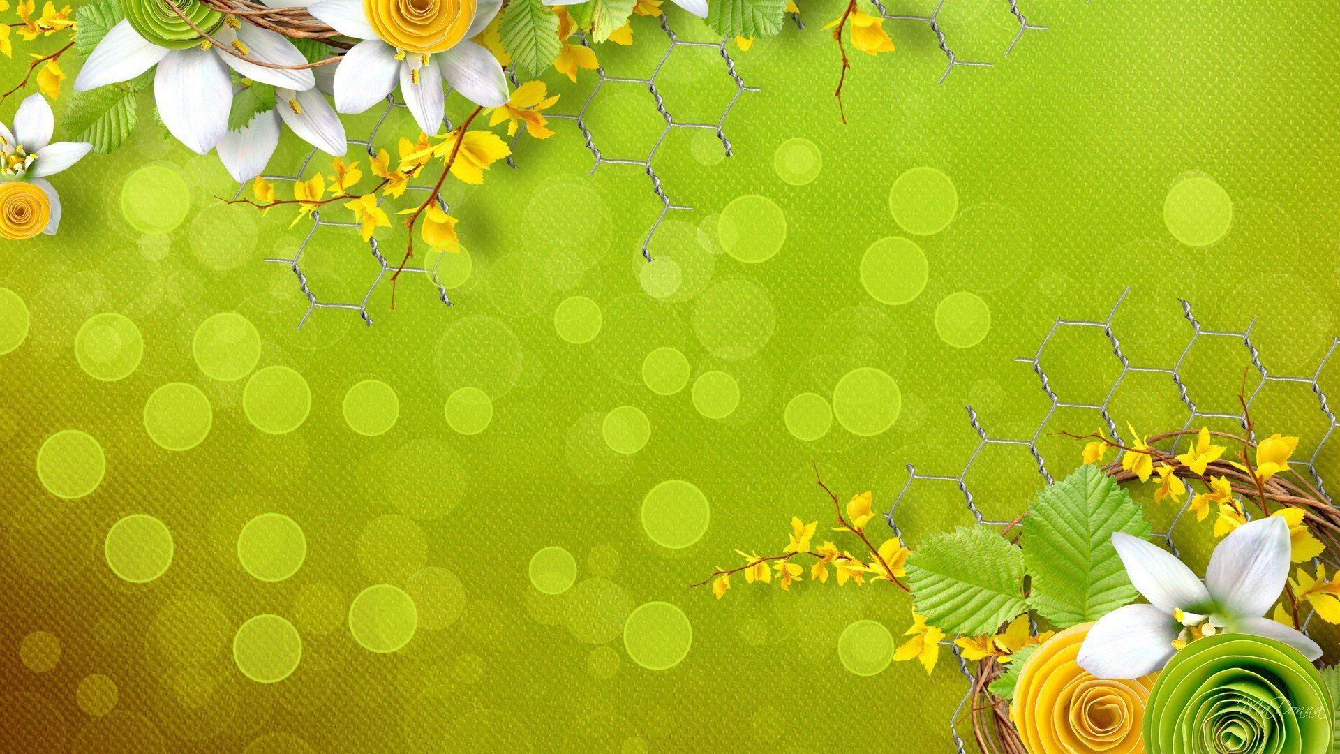 1920x1080 Green Flowers Wallpaper