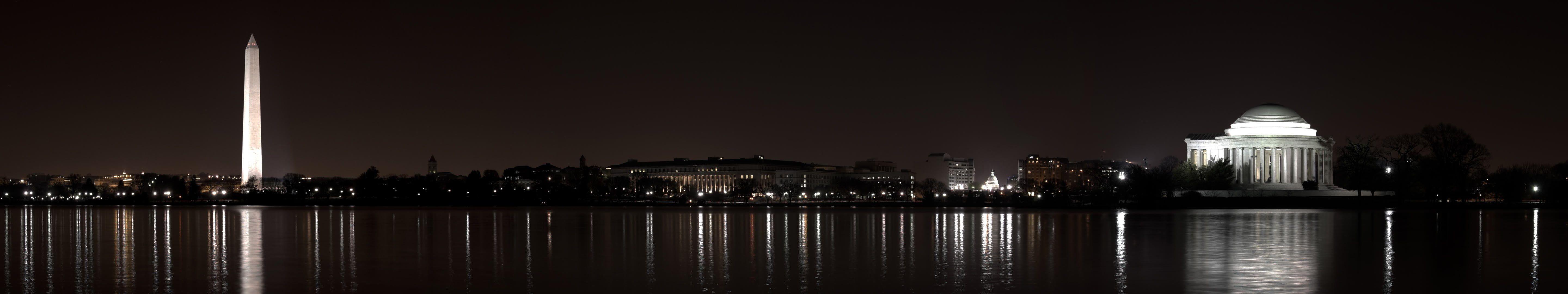 5760x1080 px city d c Multiple Display night Triple Screen USA Washington People Other HD Art. Desktop photography, Dual monitor wallpaper, Panoramic photography