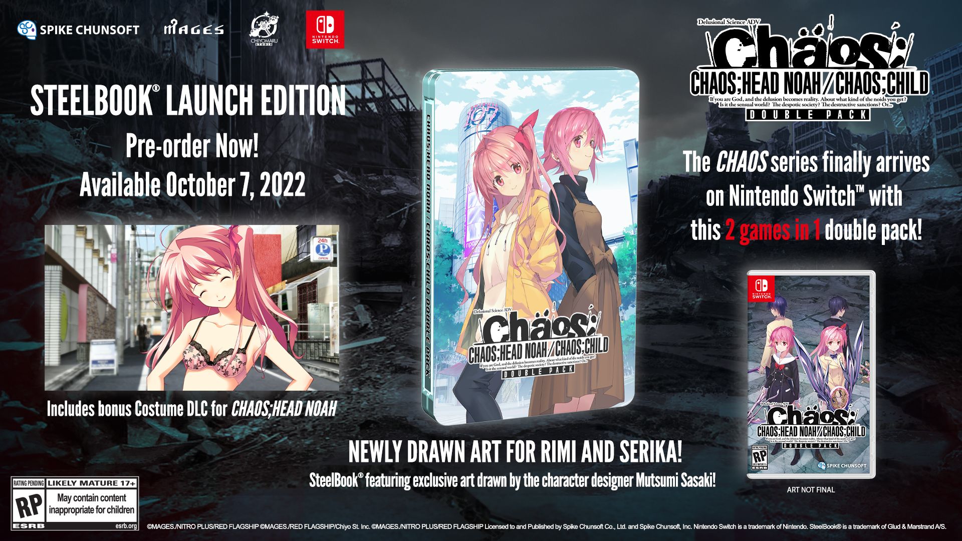 1920x1080 CHAOS;HEAD NOAH / CHAOS;CHILD DOUBLE PACK Coming to Nintendo Switch™ on October 2022