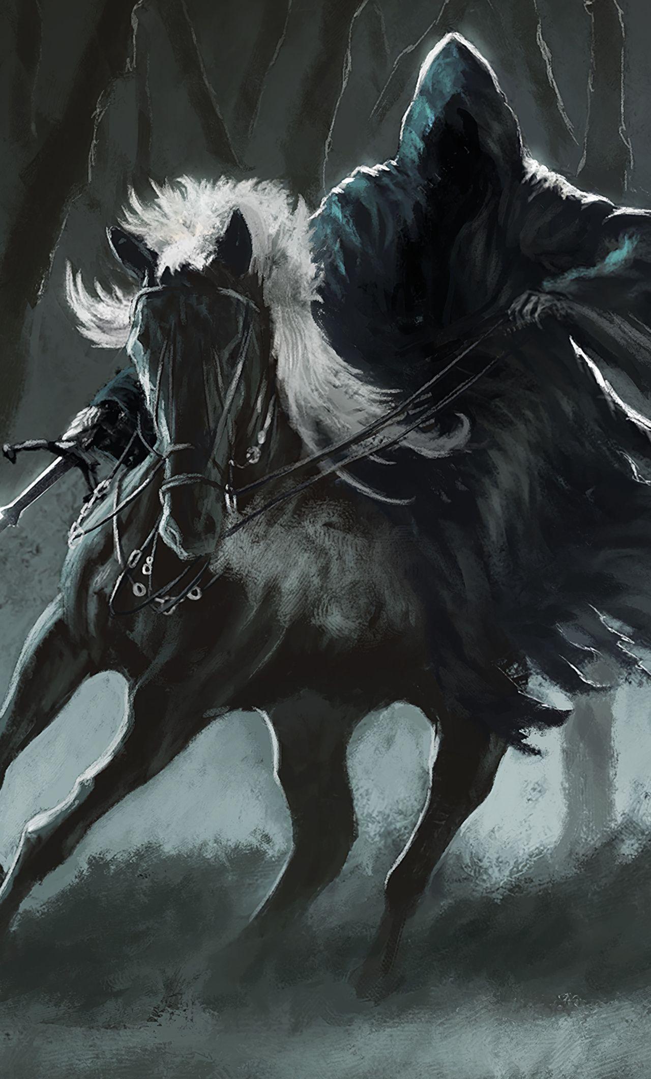 1280x2120 Dark Horse Rider 4k iPhone HD 4k Wallpaper, Image, Background, Photo and Picture