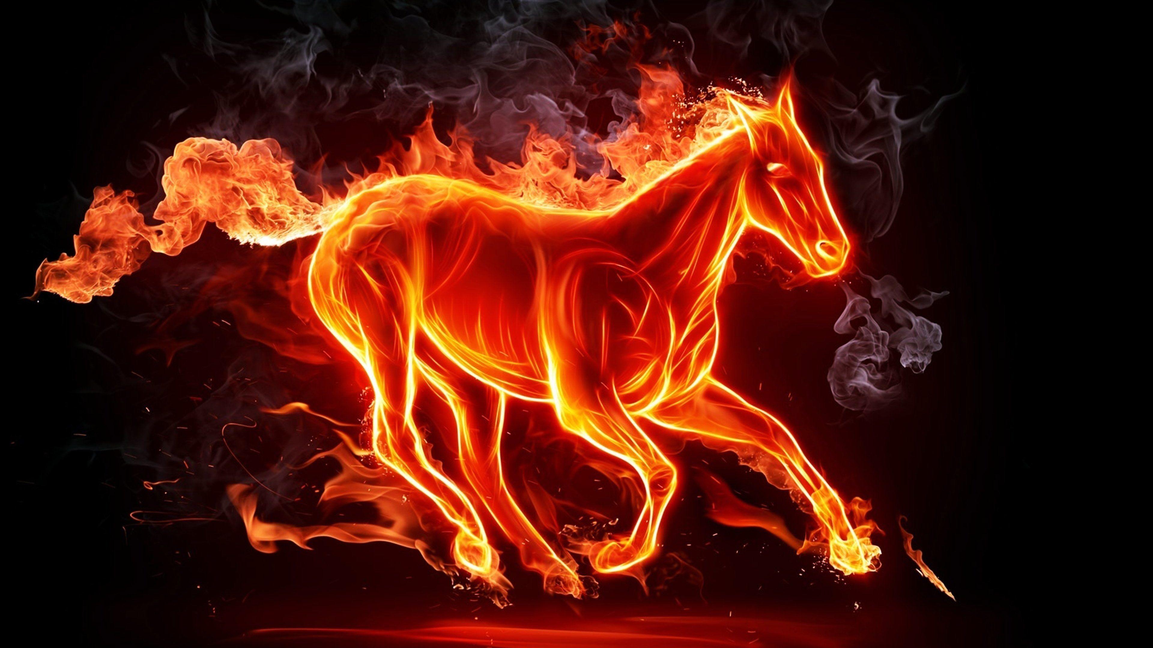 3840x2160 Wallpaper 4k Fiery Horse 4k Wallpaper