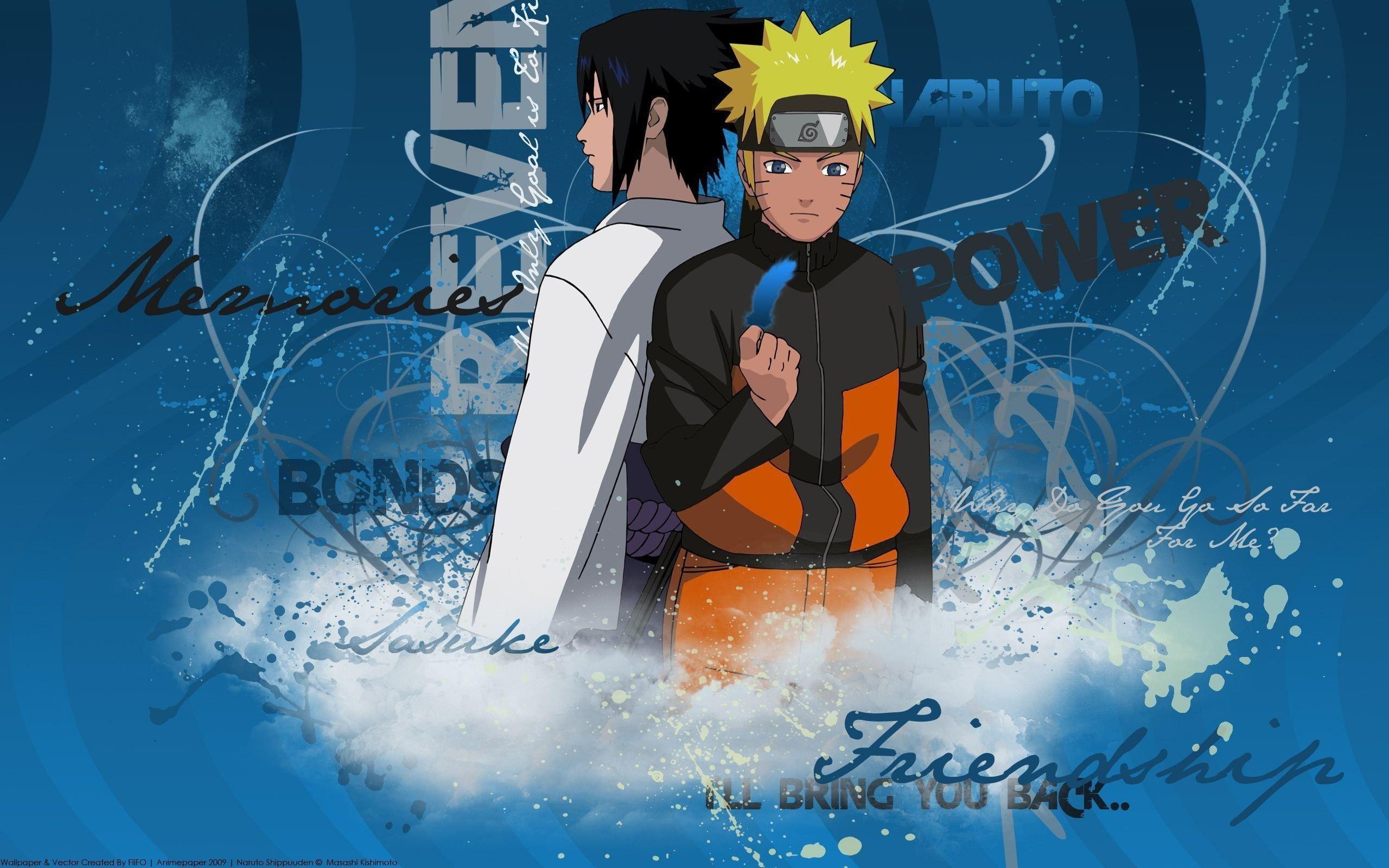 2560x1600 anime Naruto Shippuuden Uchiha Sasuke Uzumaki Naruto #typography