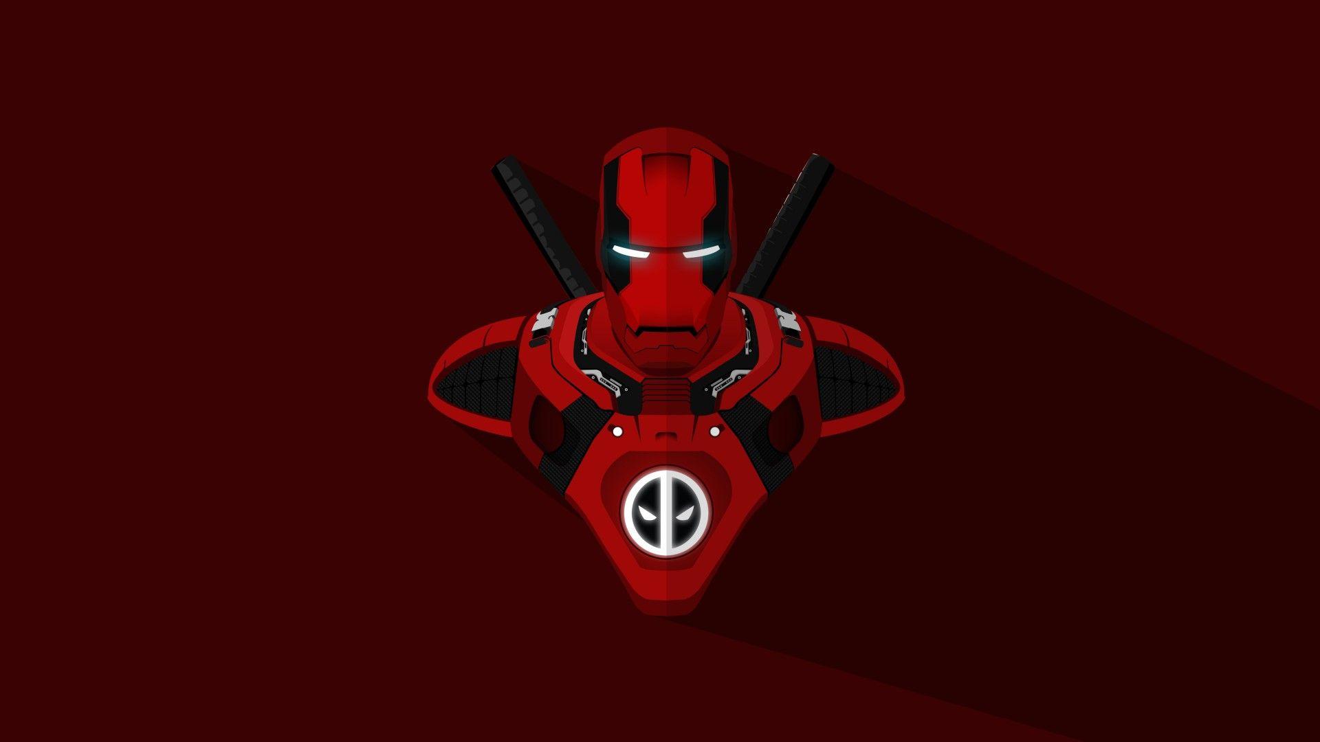 1920x1080 Iron Man Deadpool Crossover Artwork Wallpaper