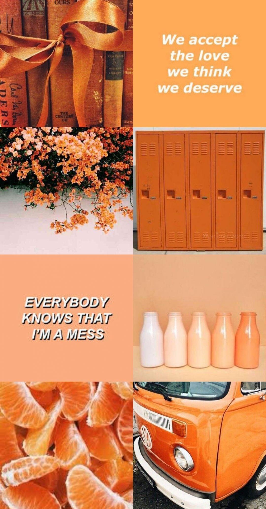 1080x2064 Aesthetic Orange Wallpaper Desktop
