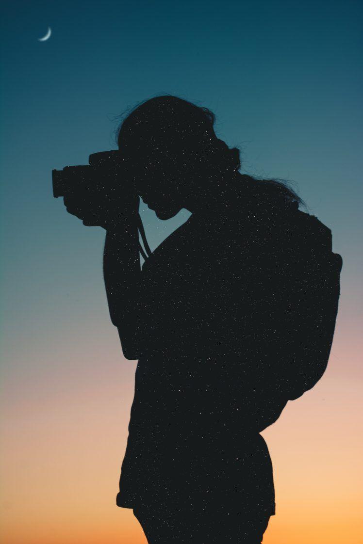 748x1122 photographer, Nature, Stars, Moon, Silhouette Wallpaper HD / Desktop and Mobile Background