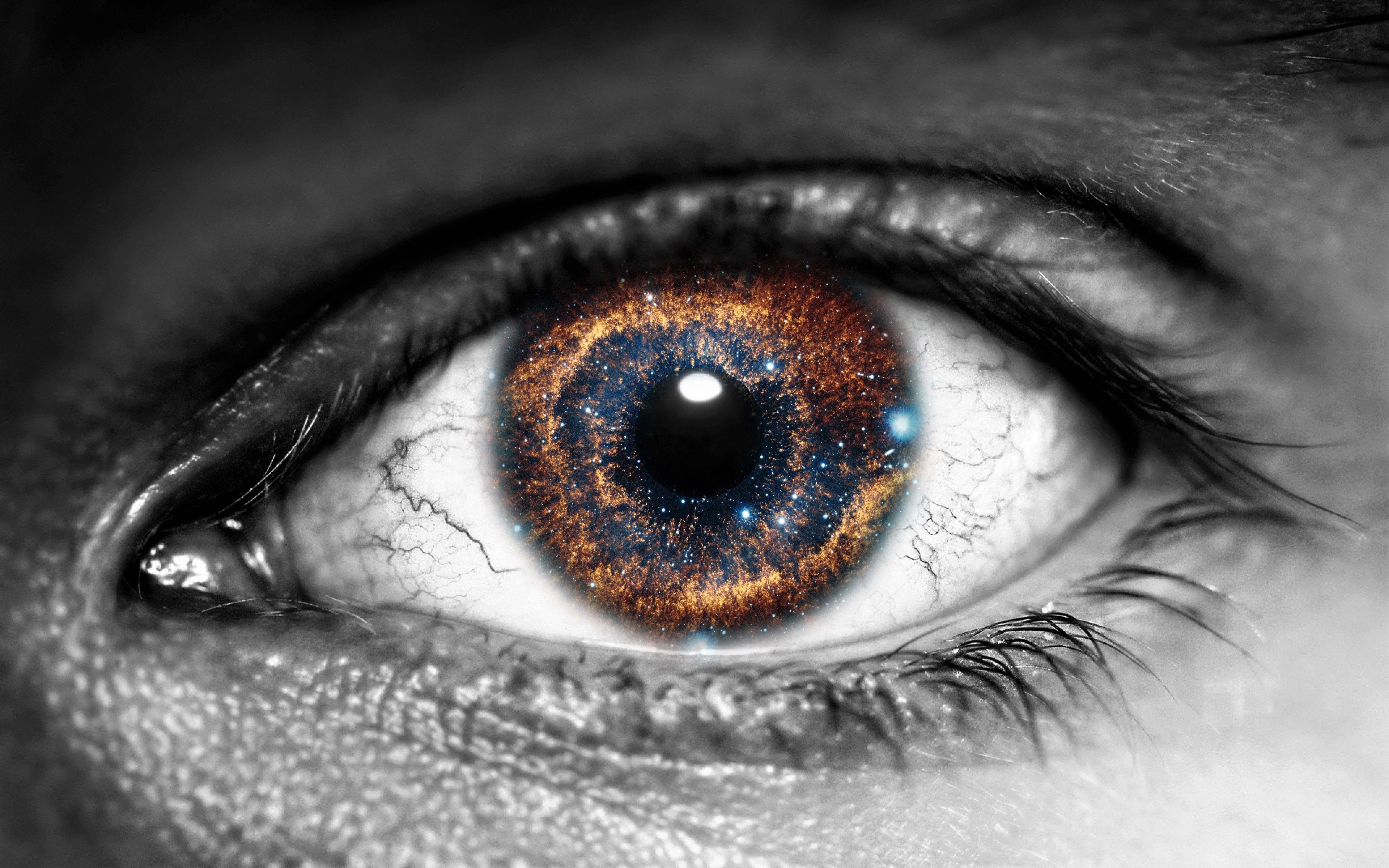 3840x2400 Galaxy in His Eyes 4k Ultra HD Wallpaper