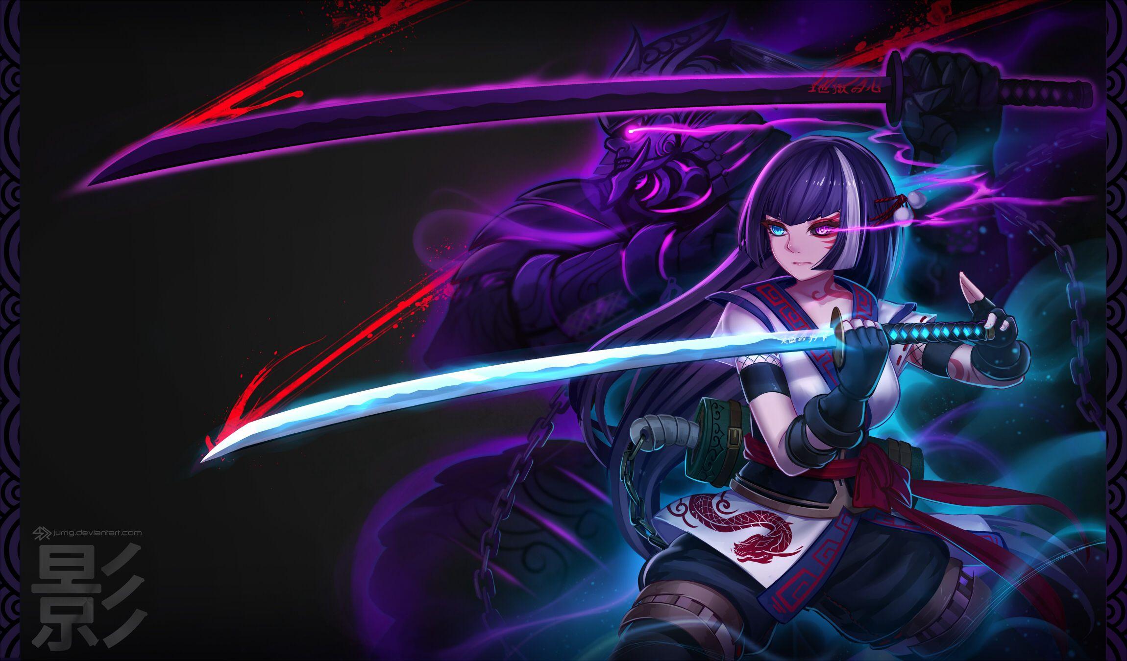 2300x1350 Anime Warrior Girl, HD Fantasy Girls, 4k Wallpaper, Image