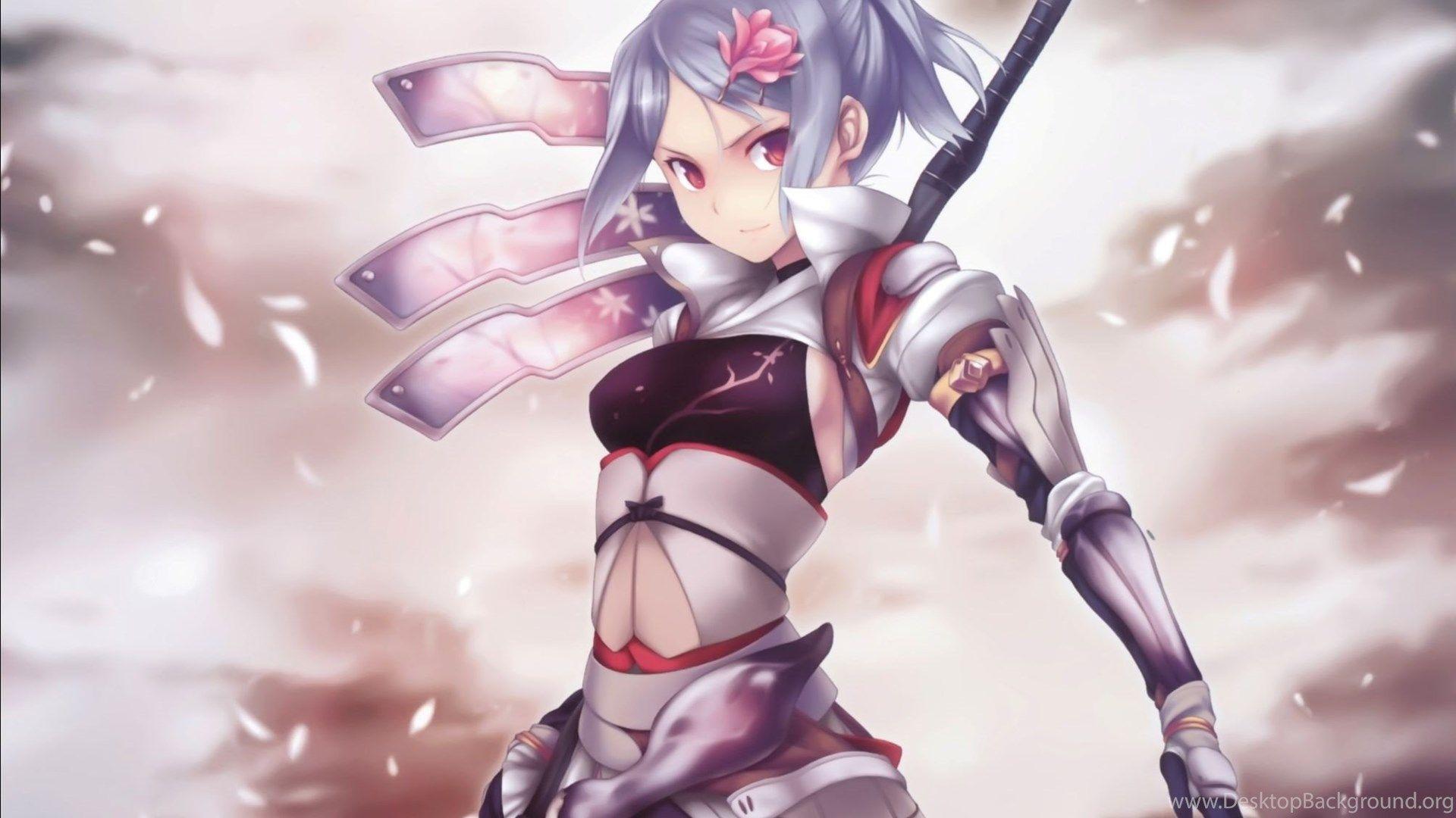 1920x1080 anime girl warrior wallpaper. Desktop