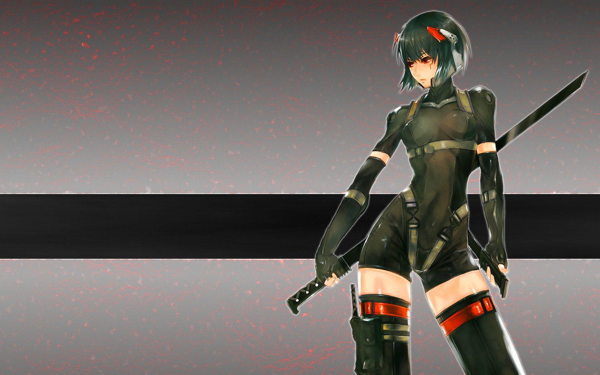 1920x1200 Anime warrior girl sword