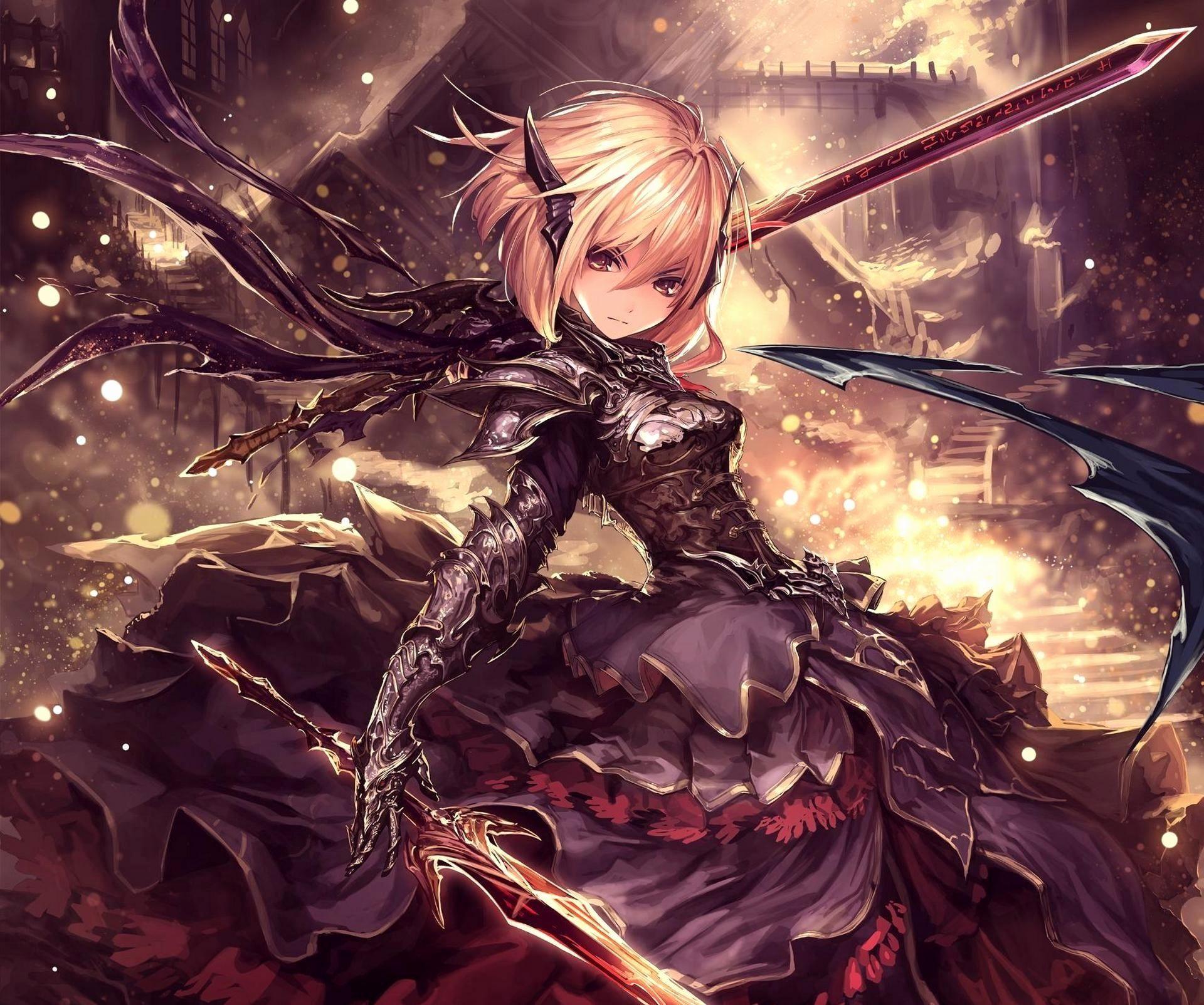 1920x1604 Beautiful Anime Warrior Girls 2019
