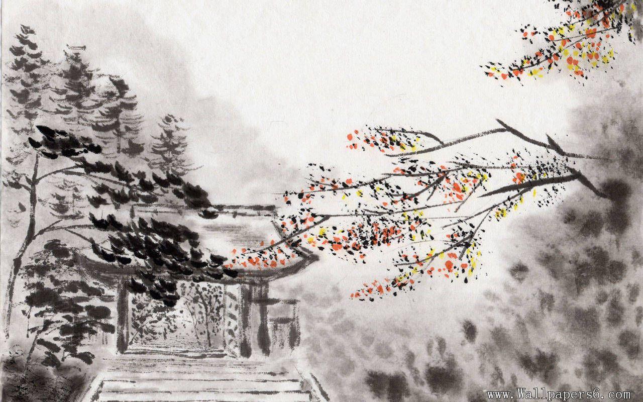 1280x800 Free download Chinese ink landscape paintings Paintings Wallpaper