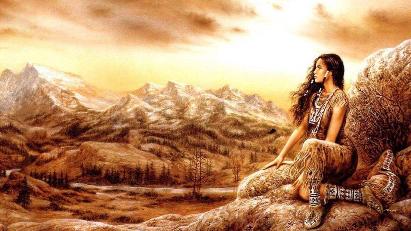1366x768 Warrior Watch Woman. Art by Luis Royo. Luis royo, Native american