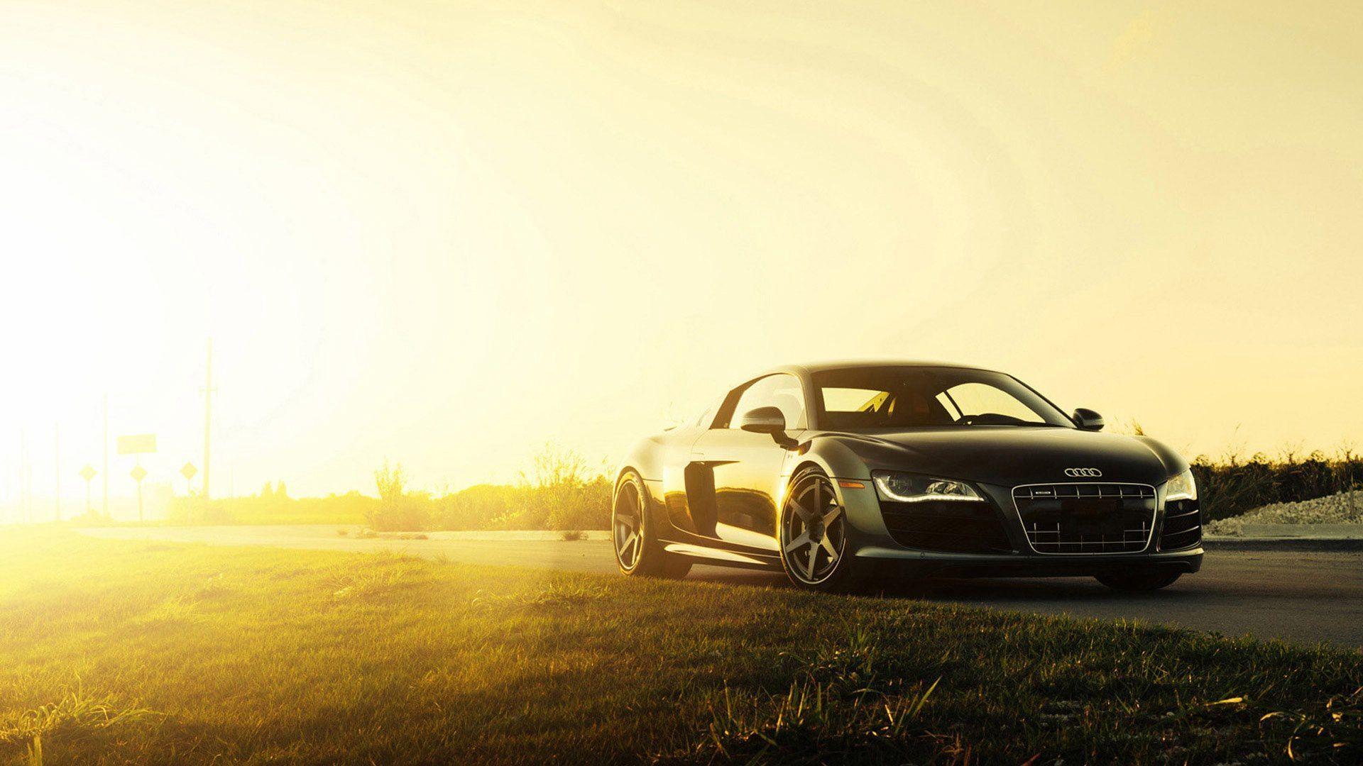 1920x1080 Download wallpaper 1920x1080 audi, r v side view, black full hd, hdtv, fhd, 1080p HD background