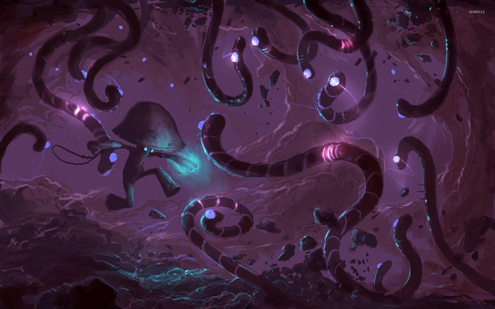 1920x1200 Mushroom against the snakes wallpaper Art wallpaper