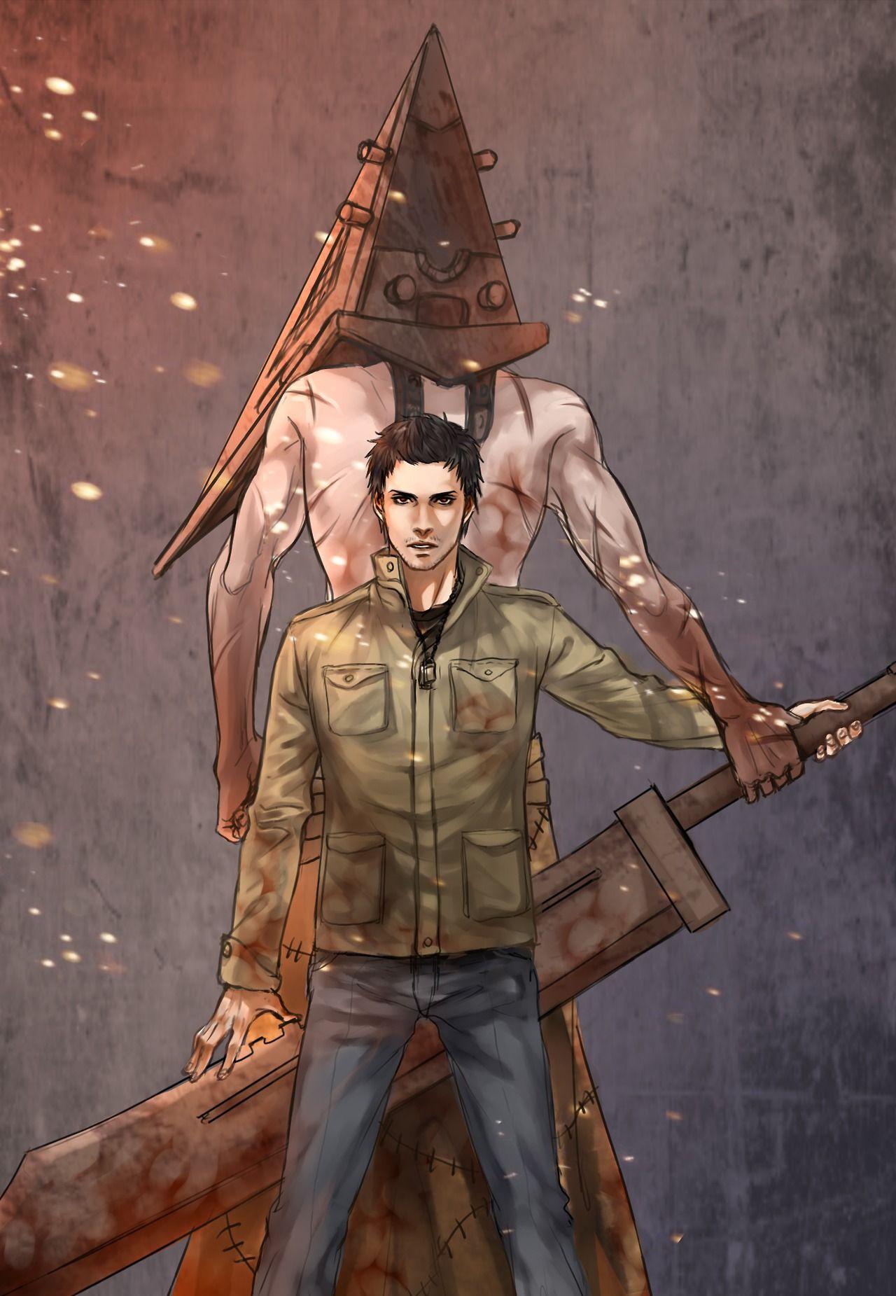 1280x1851 Alex And Pyramid Head Silent Hill Wallpaper Wp4402075