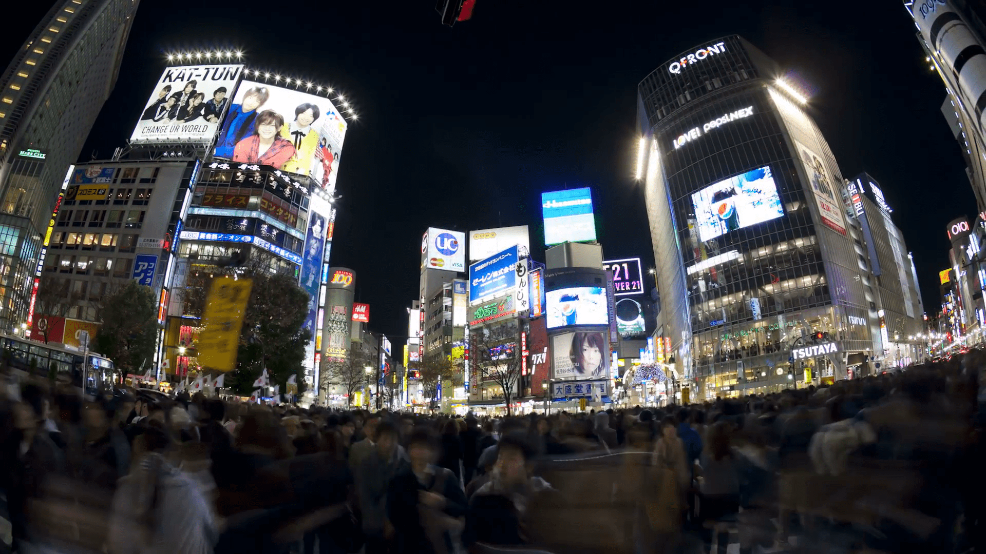 1920x1080 T L Pedestrians And Traffic Across Shibuya Crossing