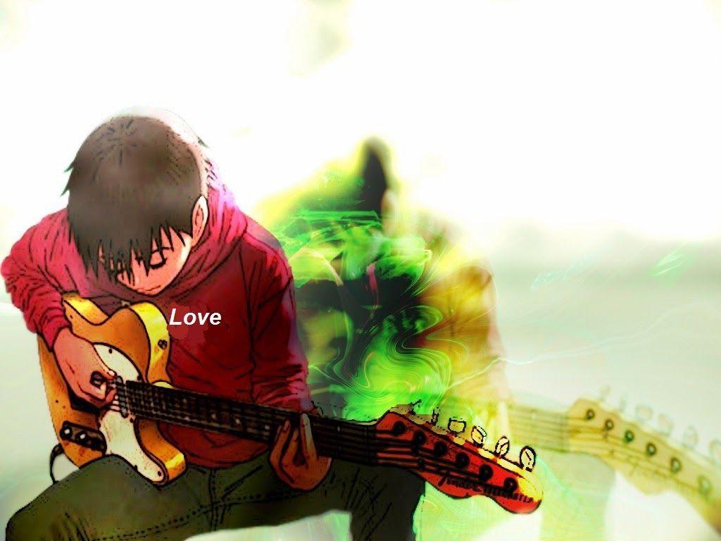 1024x768 Anime Guitarist