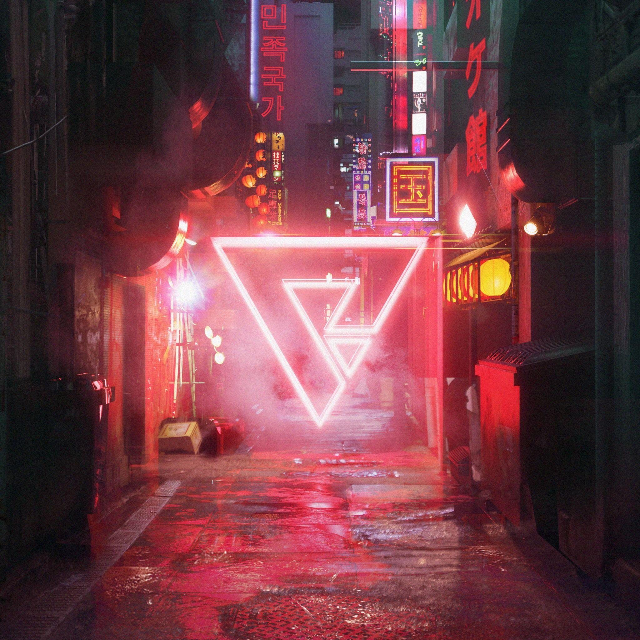 2048x2048 Cyberpunk Street Neon Abstract