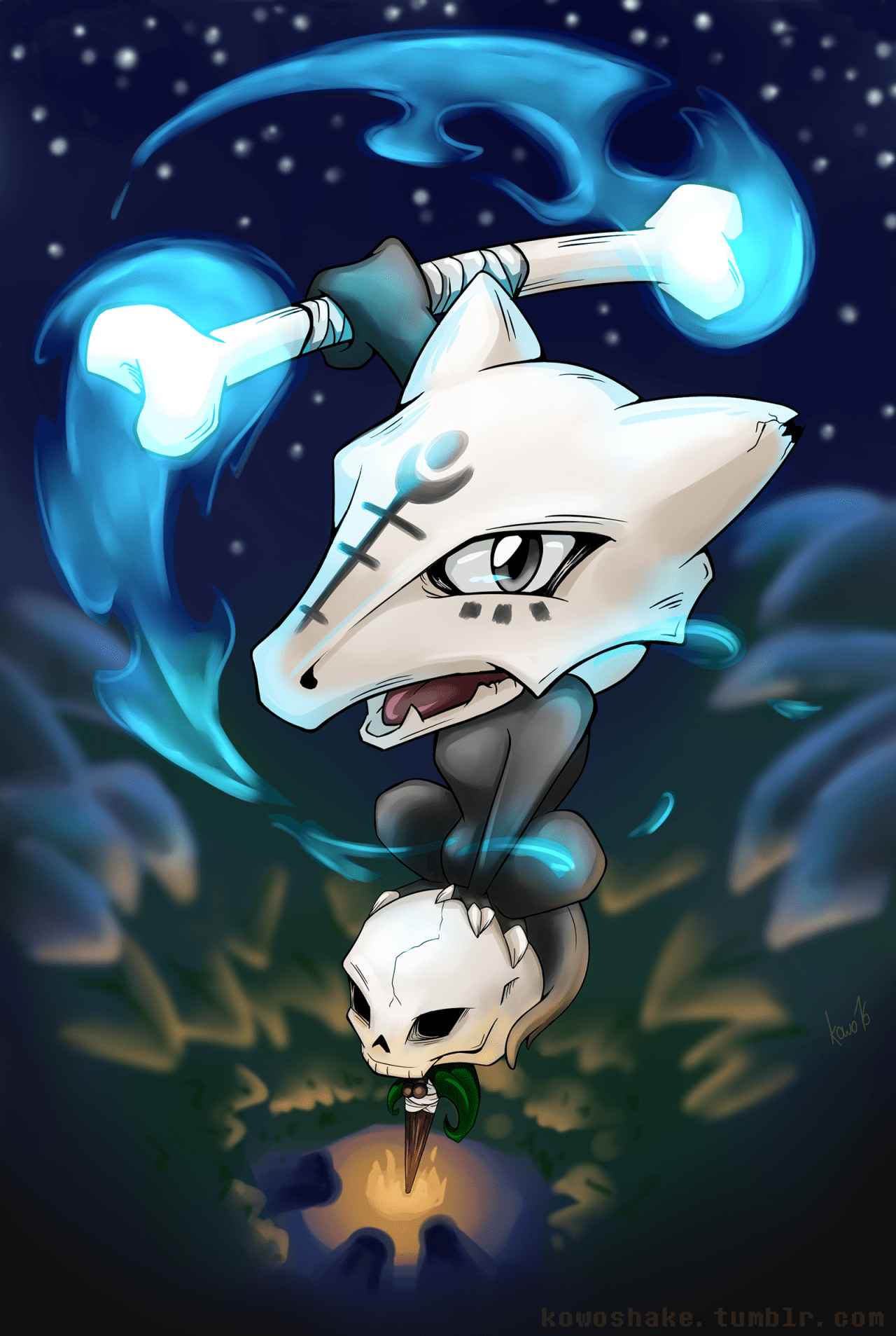 1280x1907 Alola Marowak drawn by my gf thought I share it :). Pokemon