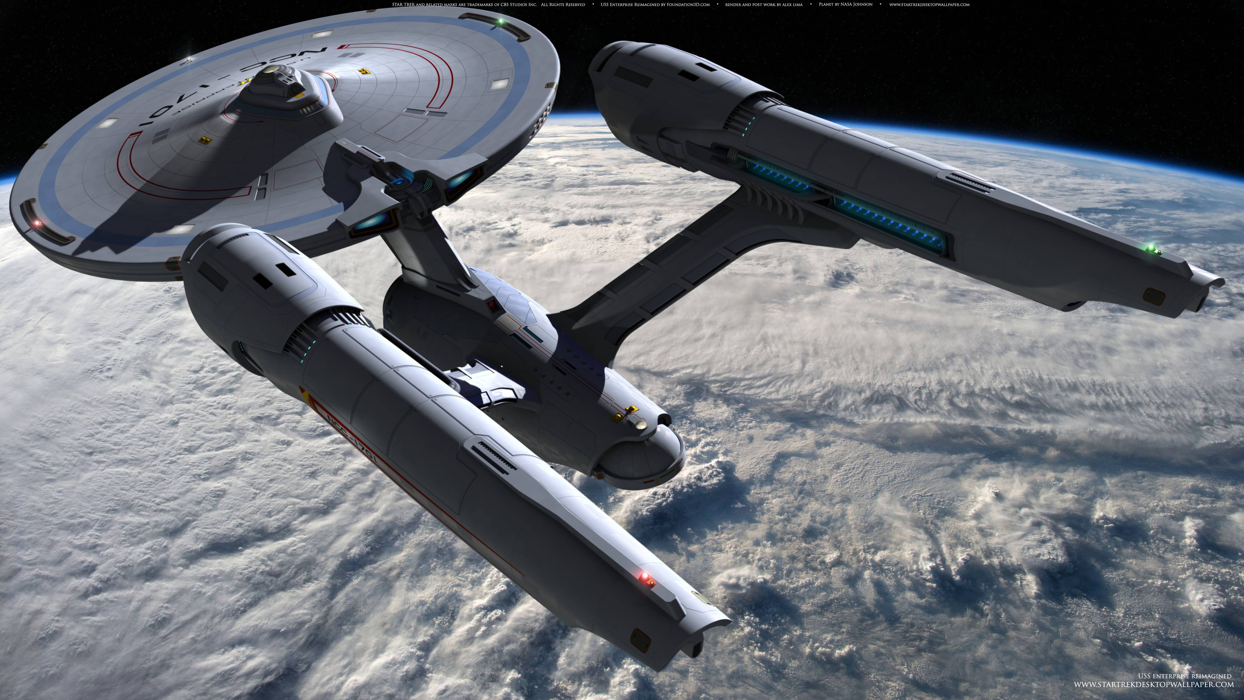 4000x2250 Star Trek USS Enterprise Reimagined, free Star Trek computer