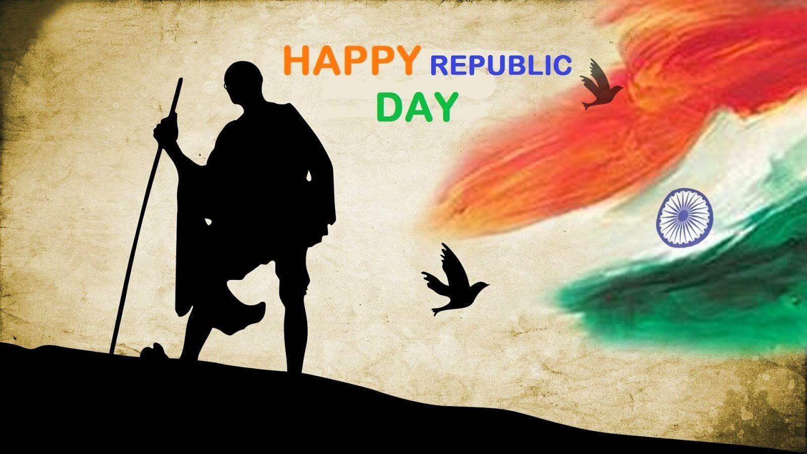 1600x900 Happy Republic Day Wishes India Mahatma Gandhi 26 January HD Wallpaper